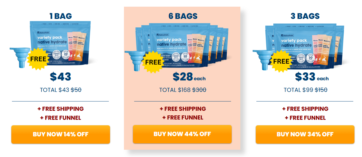 Native Hydrate Variety Packs Price