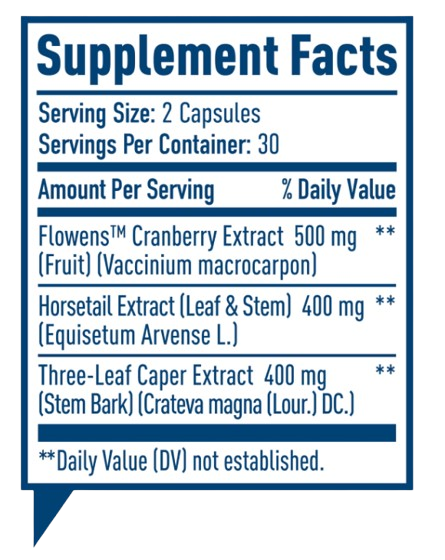 NativePath Bladder Health Supplement facts