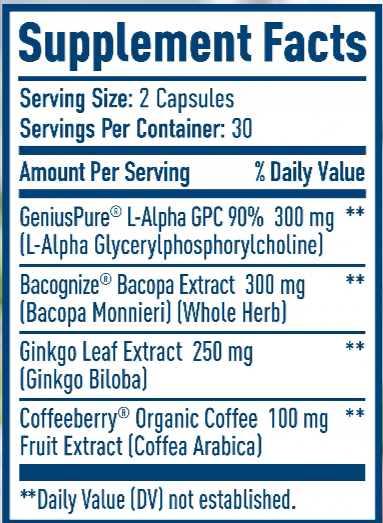 NativePath Brain Health Supplement facts